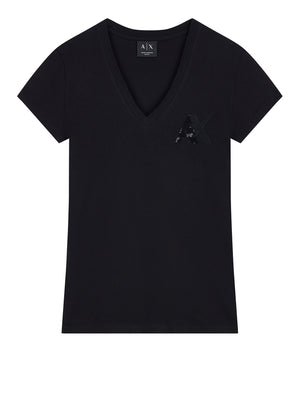 ARMANI EXCHANGE T-Shirt Armani Exchange Logo Frontale Nero