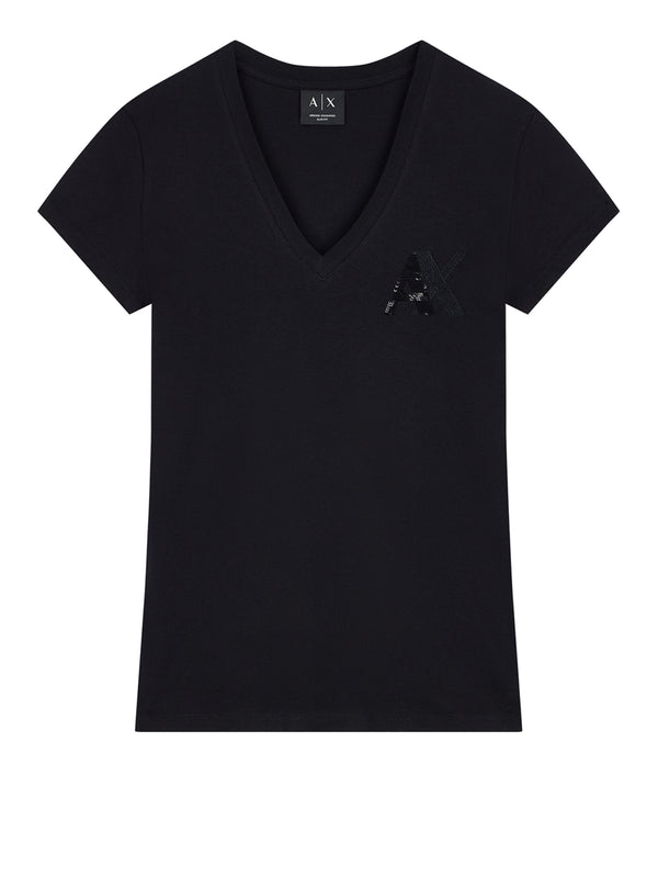 ARMANI EXCHANGE T-Shirt Armani Exchange Logo Frontale Nero