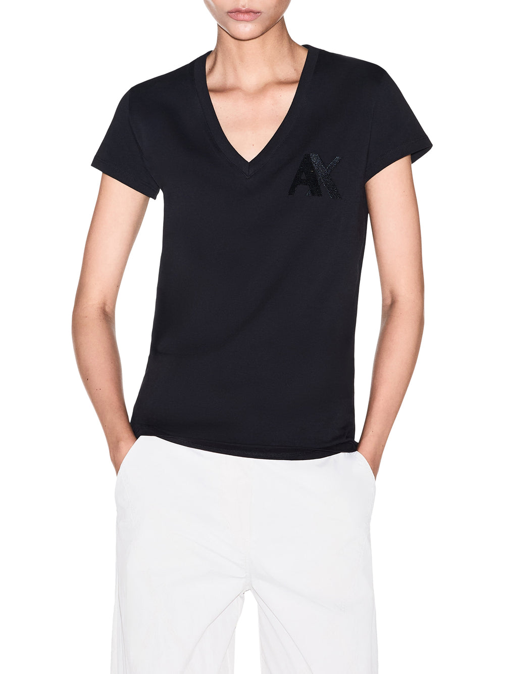 ARMANI EXCHANGE T-Shirt Armani Exchange Logo Frontale Nero