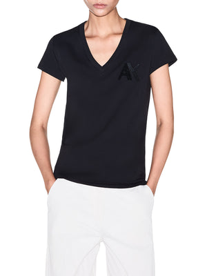 ARMANI EXCHANGE T-Shirt Armani Exchange Logo Frontale Nero