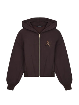 ARMANI EXCHANGE Armani Exchange Felpa Con Cappuccio E Zip In Tessuto Scuba - Marrone