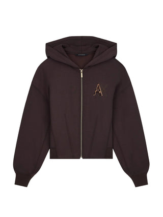 ARMANI EXCHANGE Armani Exchange Felpa Con Cappuccio E Zip In Tessuto Scuba - Marrone