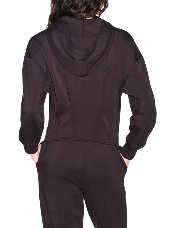 ARMANI EXCHANGE Armani Exchange Felpa Con Cappuccio E Zip In Tessuto Scuba - Marrone