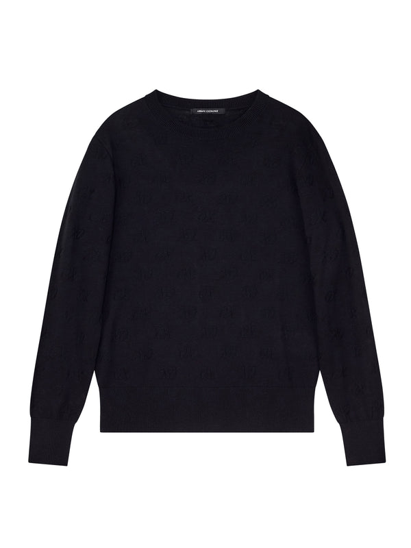 ARMANI EXCHANGE Pullover Armani Exchange Con Motivo A Rilievo - Nero