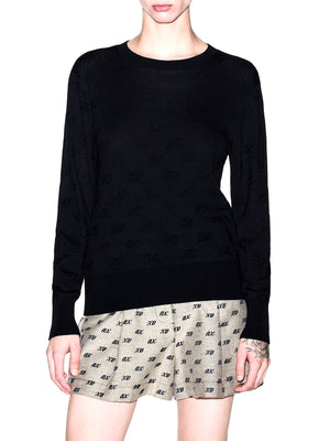 ARMANI EXCHANGE Pullover Armani Exchange Con Motivo A Rilievo - Nero