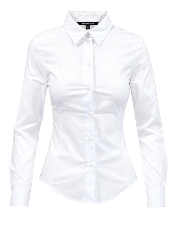ARMANI EXCHANGE Camicia Stretch In Popeline Di Cotone Armani Exchange - Bianco