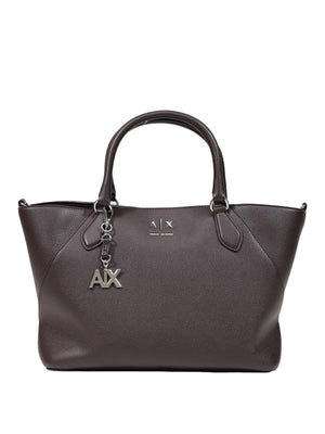 ARMANI EXCHANGE Borsa Shopper Armani Exchange Charm Logo Marrone