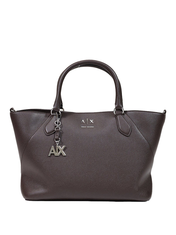 ARMANI EXCHANGE Borsa Shopper Armani Exchange Charm Logo Marrone