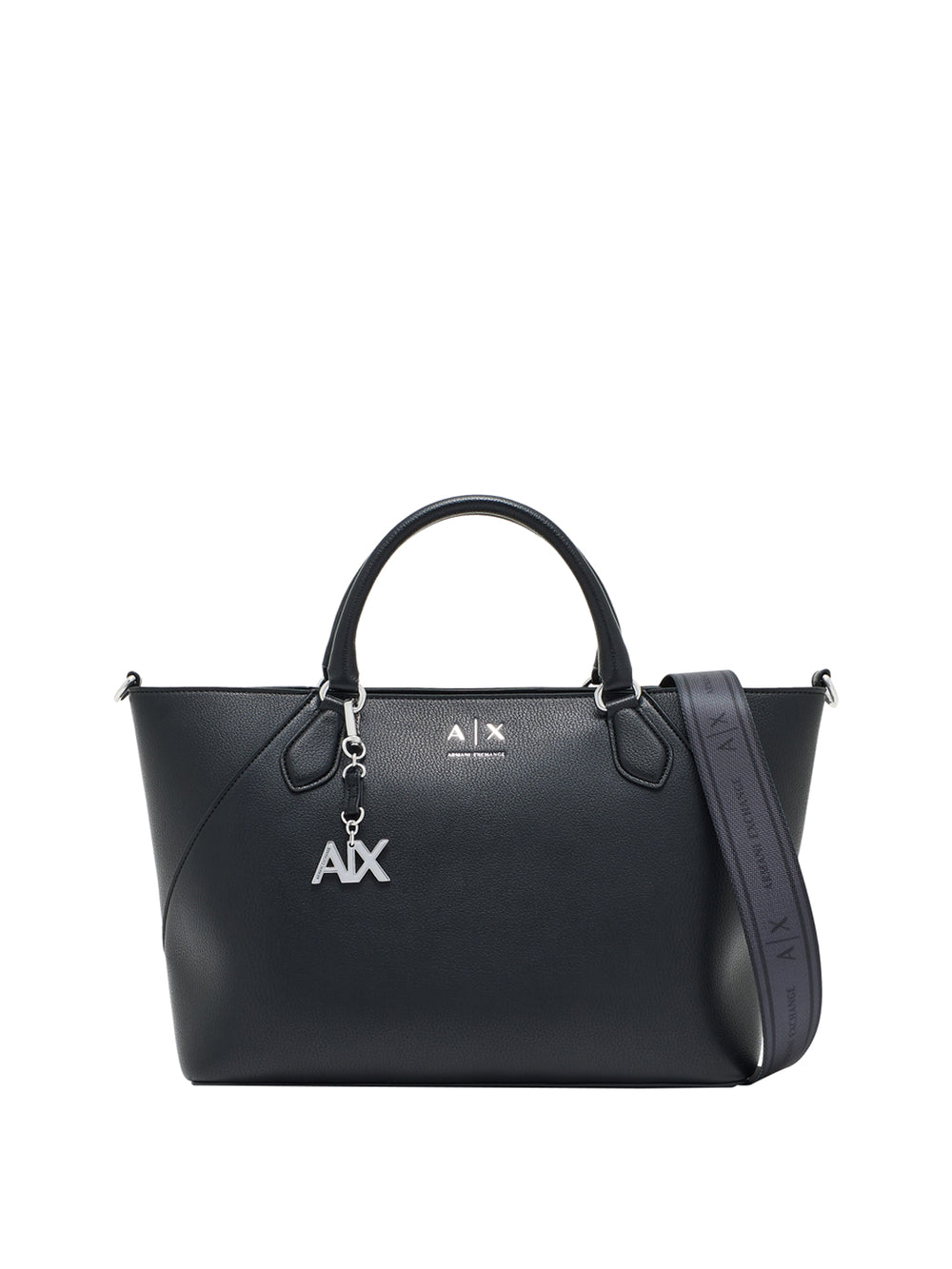 ARMANI EXCHANGE Borsa A Shopper Armani Exchange Logo Frontale - Nero