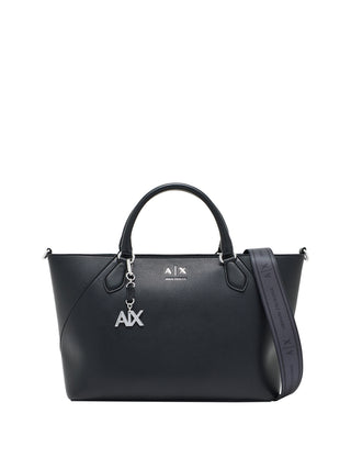 ARMANI EXCHANGE Borsa A Shopper Armani Exchange Logo Frontale - Nero