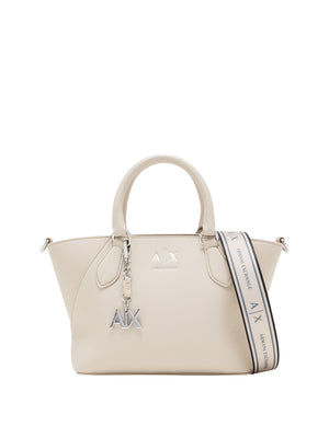 ARMANI EXCHANGE Borsa A Shopper Armani Exchange Logo Frontale - Beige