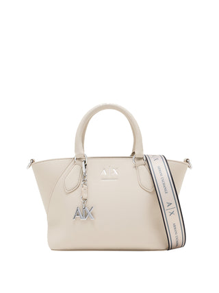 ARMANI EXCHANGE Borsa A Shopper Armani Exchange Logo Frontale - Beige