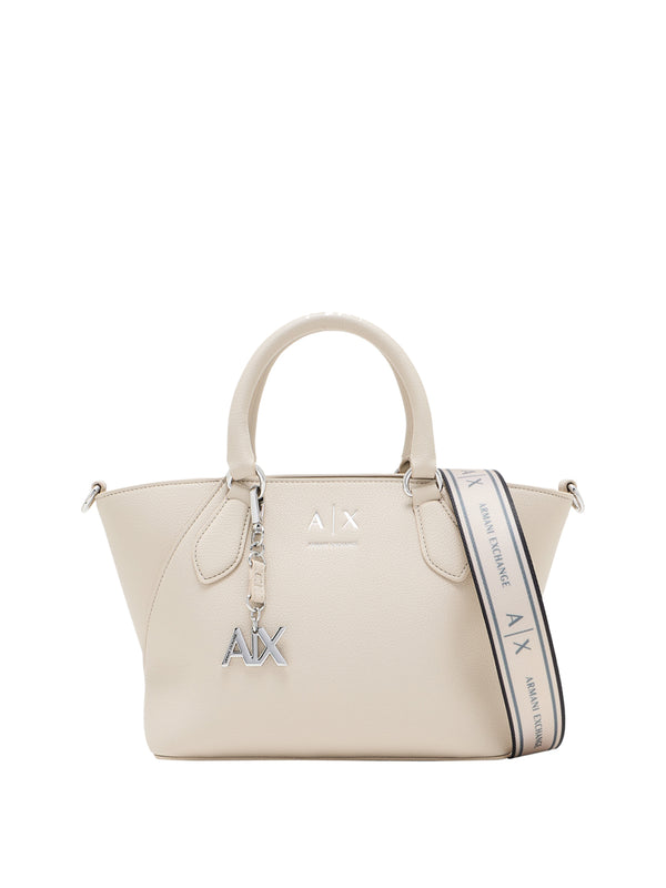 ARMANI EXCHANGE Borsa A Shopper Armani Exchange Logo Frontale - Beige