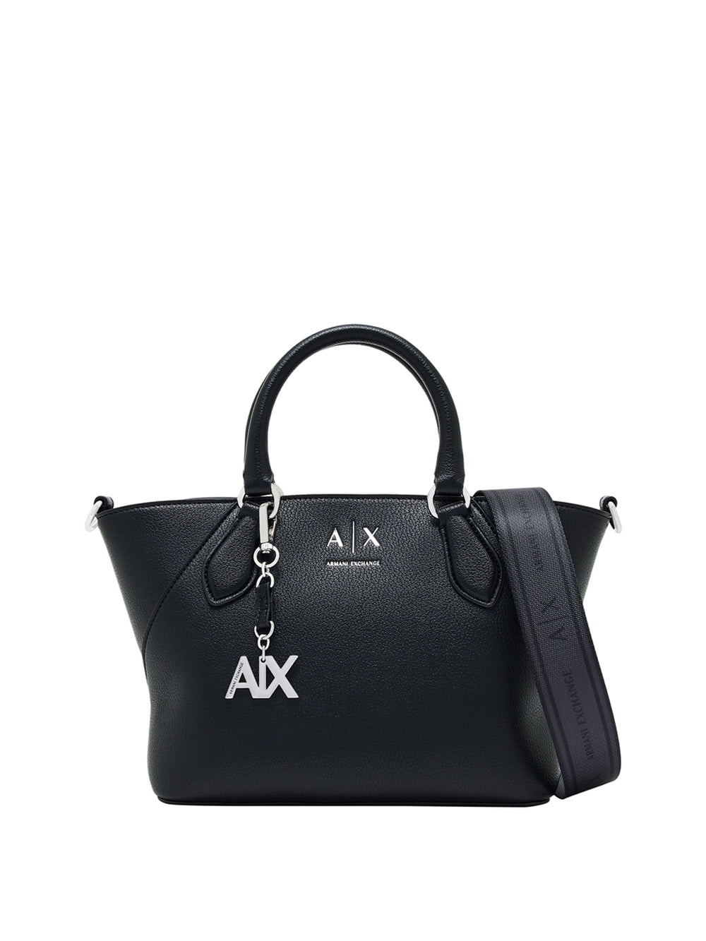 ARMANI EXCHANGE Borsa A Shopper Armani Exchange Logo Frontale - Nero