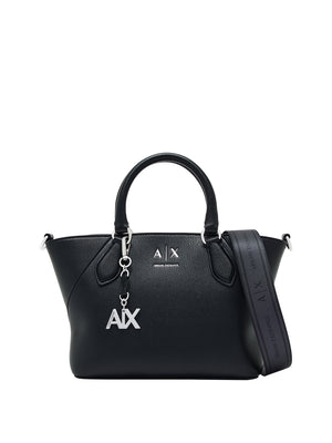 ARMANI EXCHANGE Borsa A Shopper Armani Exchange Logo Frontale - Nero