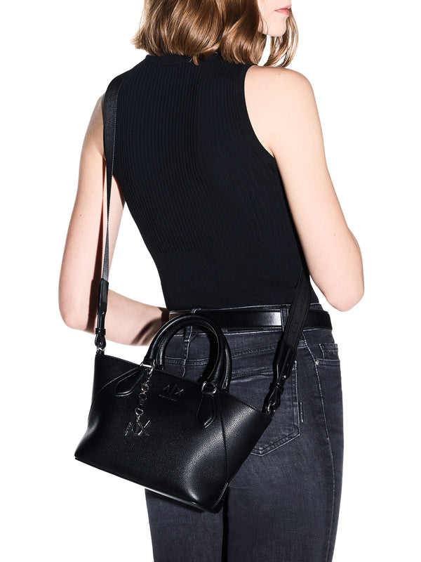 ARMANI EXCHANGE Borsa A Shopper Armani Exchange Logo Frontale - Nero