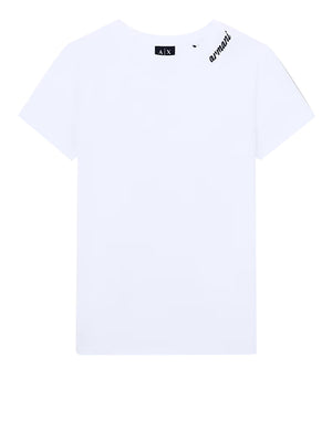 ARMANI EXCHANGE Tshirt Regular Fit In Jersey Di Cotone Con Scritta Armani Exchange - Bianco