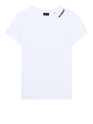 ARMANI EXCHANGE Tshirt Regular Fit In Jersey Di Cotone Con Scritta Armani Exchange - Bianco