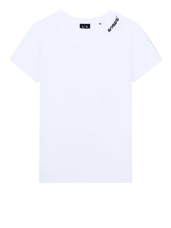 ARMANI EXCHANGE Tshirt Regular Fit In Jersey Di Cotone Con Scritta Armani Exchange - Bianco