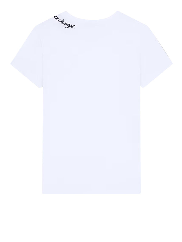 ARMANI EXCHANGE Tshirt Regular Fit In Jersey Di Cotone Con Scritta Armani Exchange - Bianco