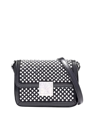 ARMANI EXCHANGE Borsa A Tracolla Con Motivo Geometrico In Strass Armani Exchange - Black/Crystal