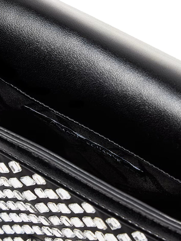 ARMANI EXCHANGE Borsa A Tracolla Con Motivo Geometrico In Strass Armani Exchange - Black/Crystal