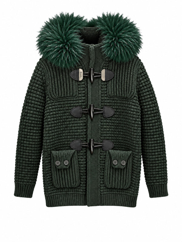 Bark Giubbotto Con Pelliccia Duffle Coat Bark - Verde