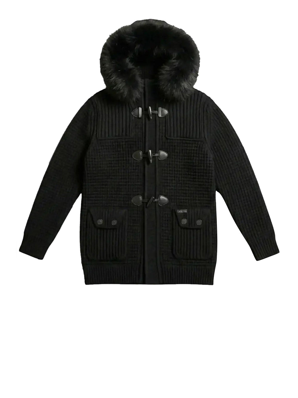 BARK Giubbotto con pelliccia Duffle Coat Lurex Bark - Nero