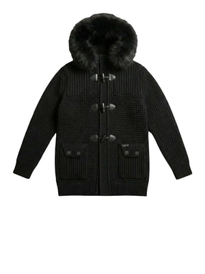 BARK Giubbotto con pelliccia Duffle Coat Lurex Bark - Nero