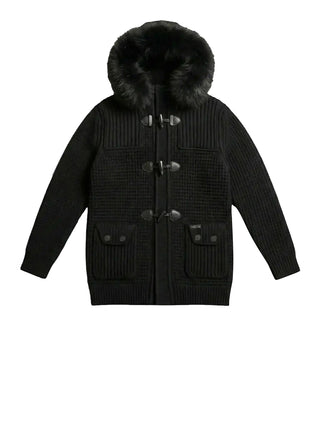 BARK Giubbotto con pelliccia Duffle Coat Lurex Bark - Nero