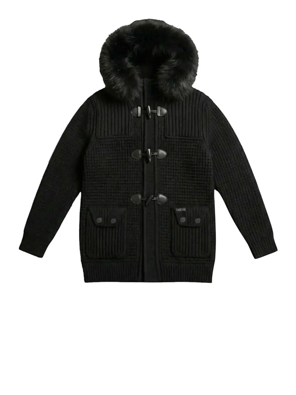 BARK Giubbotto con pelliccia Duffle Coat Lurex Bark - Nero