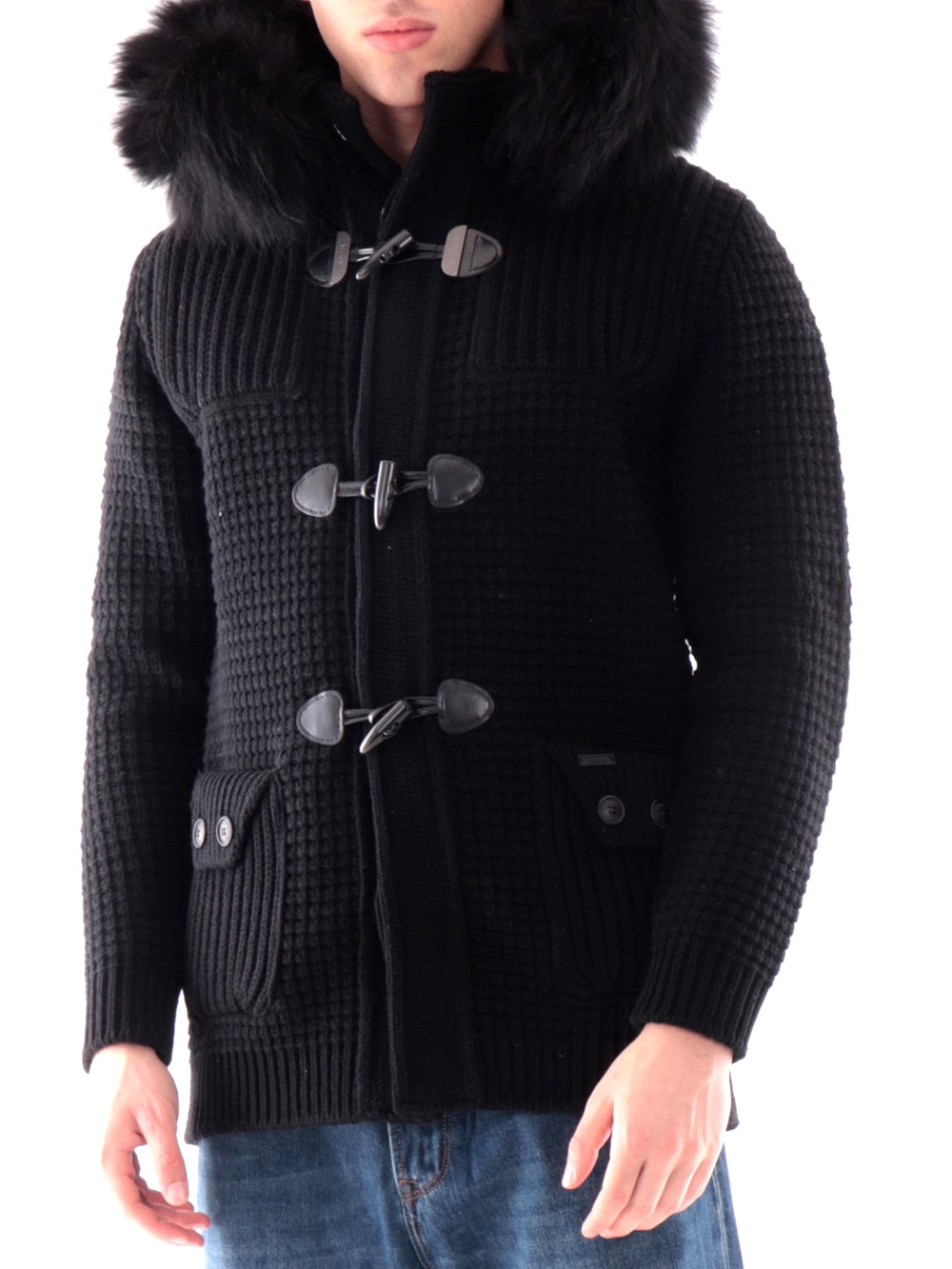 Bark Giubbotto con pelliccia Duffle Coat Lurex Bark - Nero