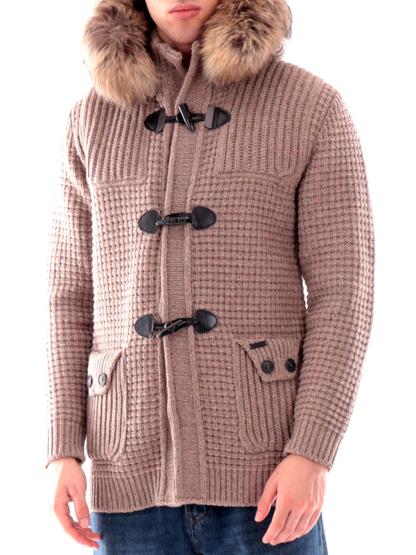 BARK Giubbotto con pelliccia Duffle Coat Lurex Bark - Taupe