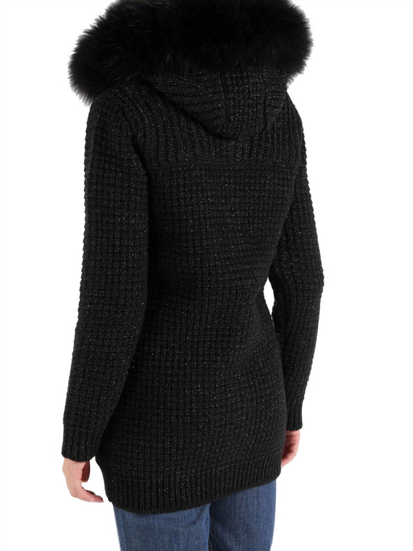 BARK Giubbotto Donna con pelliccia Duffle Coat Lurex Bark - Nero
