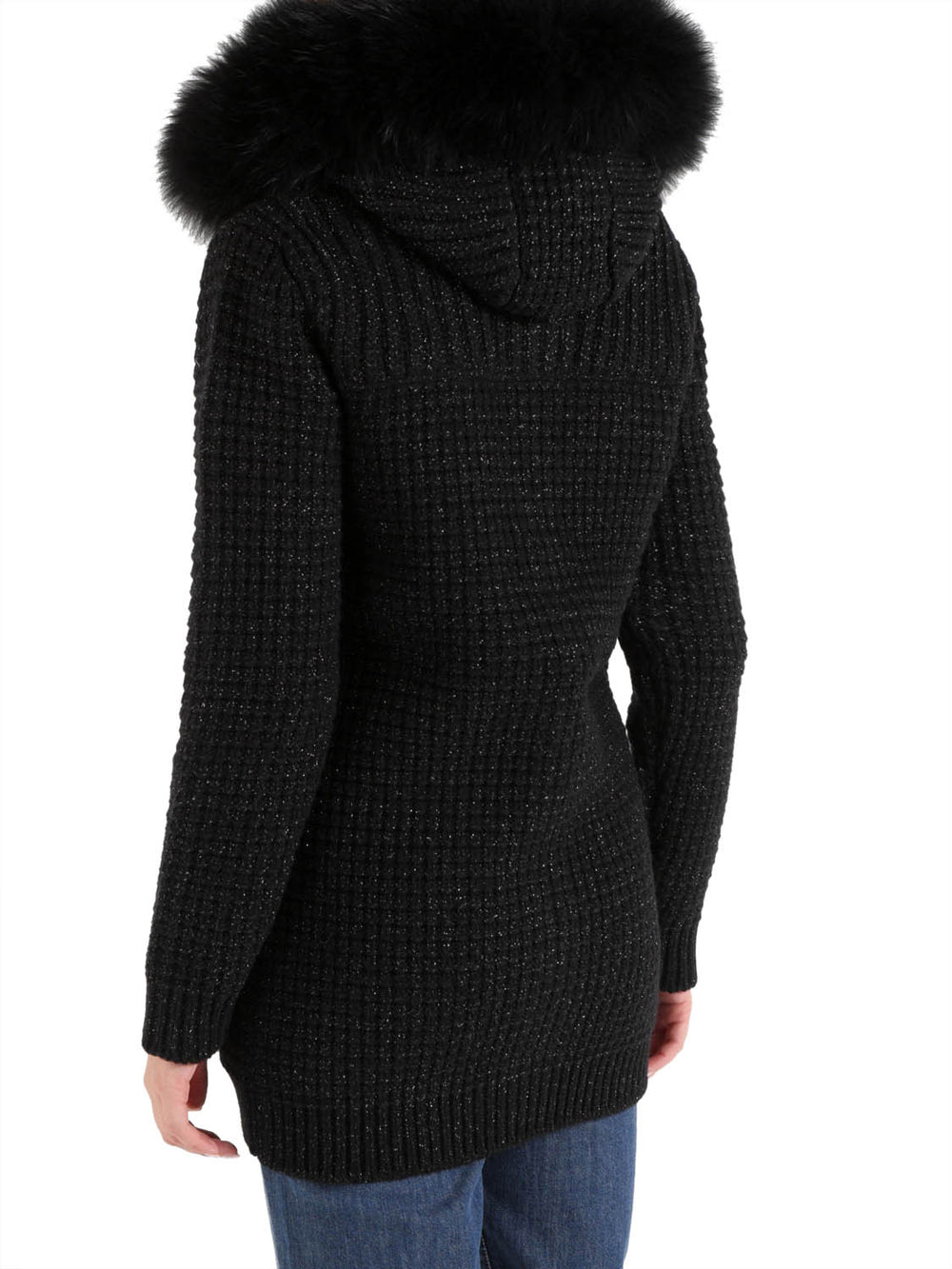 Bark Giubbotto Donna con pelliccia Duffle Coat Lurex Bark - Nero
