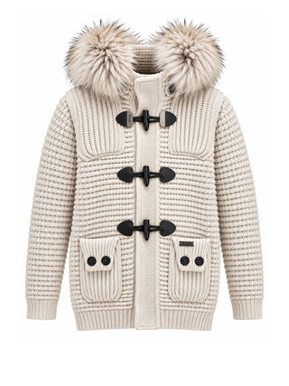 Bark Giubbotto Bark Duffle Coat Lurex - Ghiaccio