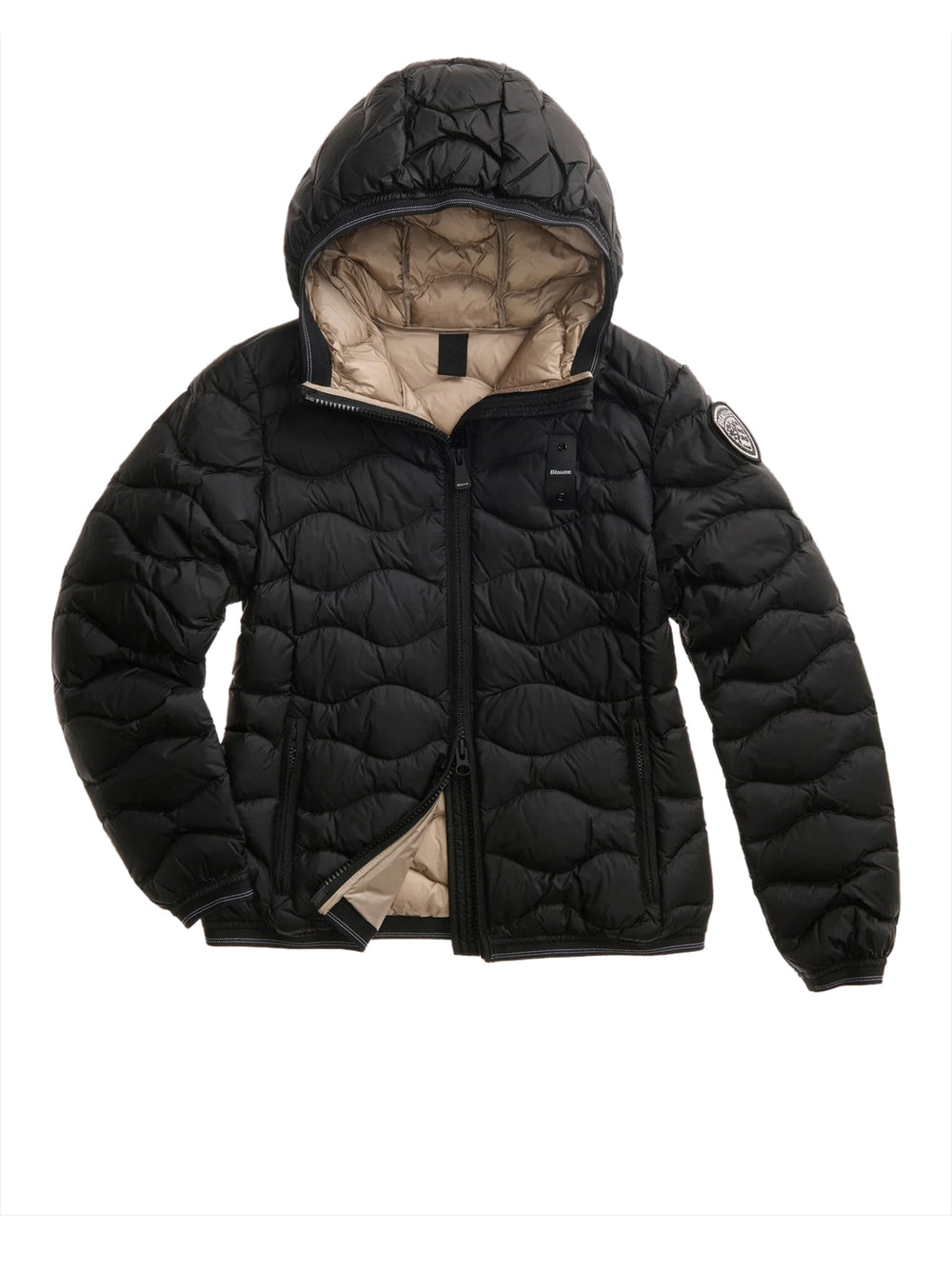 BLAUER Piumino Blauer Corto Imbottito Piuma Camelia - Nero Beige