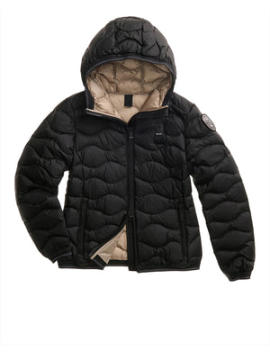 BLAUER Piumino Blauer Corto Imbottito Piuma Camelia - Nero Beige
