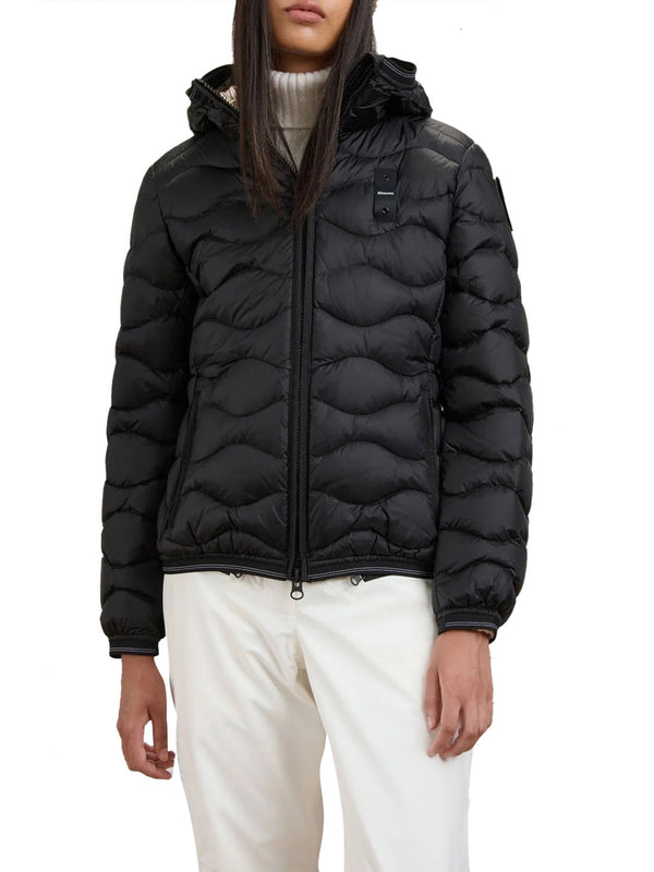 BLAUER Piumino Blauer Corto Imbottito Piuma Camelia - Nero Beige