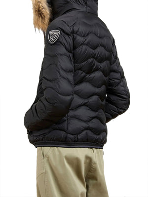 BLAUER Blauer Giubbino Corto Imbottito Piume Aldie Nero Beige