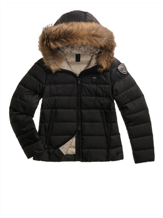 BLAUER Piumino Blauer Corto Imbottito Piuma Arcadia Nero Beige