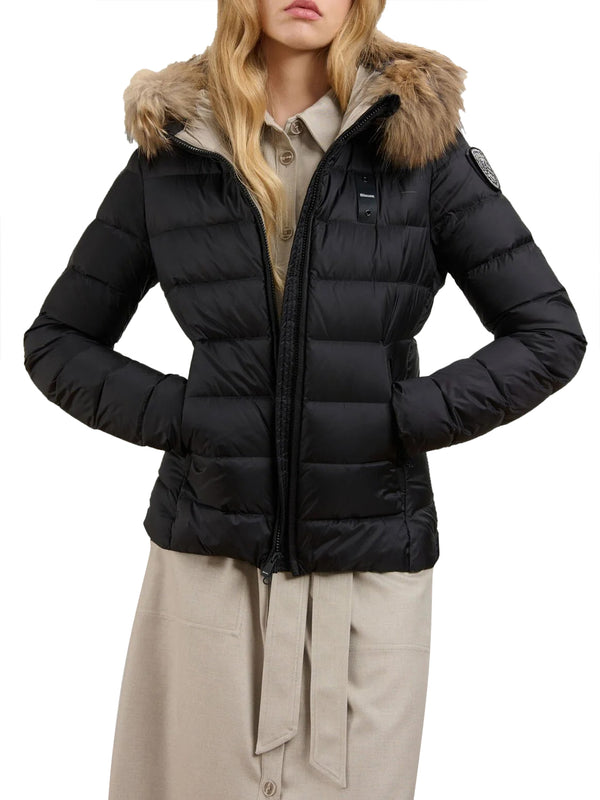 BLAUER Piumino Blauer Corto Imbottito Piuma Arcadia Nero Beige