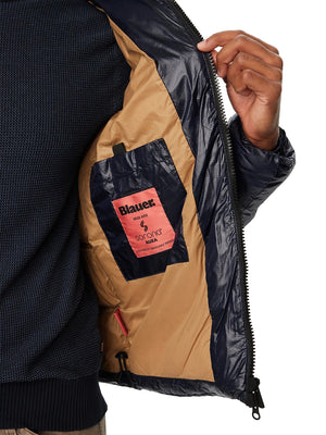 BLAUER Piumino Kiernan Blauer - Blu/Tabacco