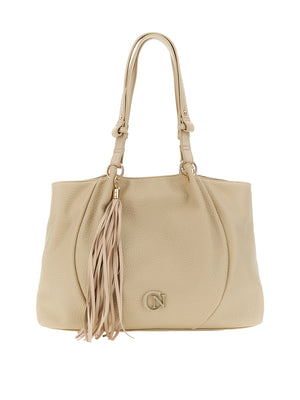 CAFE'NOIR Borsa Shopper Cafè Noir Morbida Shopping Con Pieghe In Materiale Sintetico - Beige