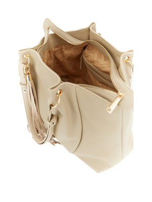 CAFE'NOIR Borsa Shopper Cafè Noir Morbida Shopping Con Pieghe In Materiale Sintetico - Beige