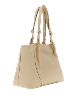 CAFE'NOIR Borsa Shopper Cafè Noir Morbida Shopping Con Pieghe In Materiale Sintetico - Beige