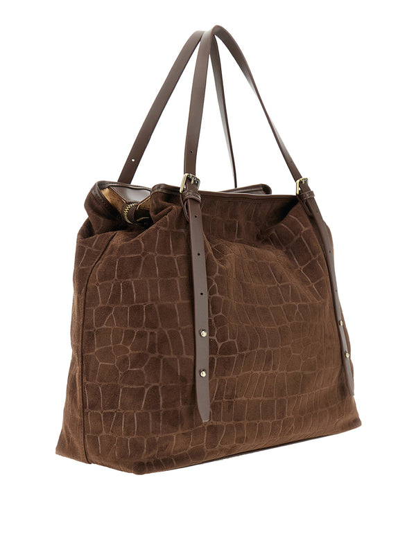 CAFE'NOIR Borsa A Tracolla Cafè Noir Morbida Tote Grande In Materiale Sintetico Marrone