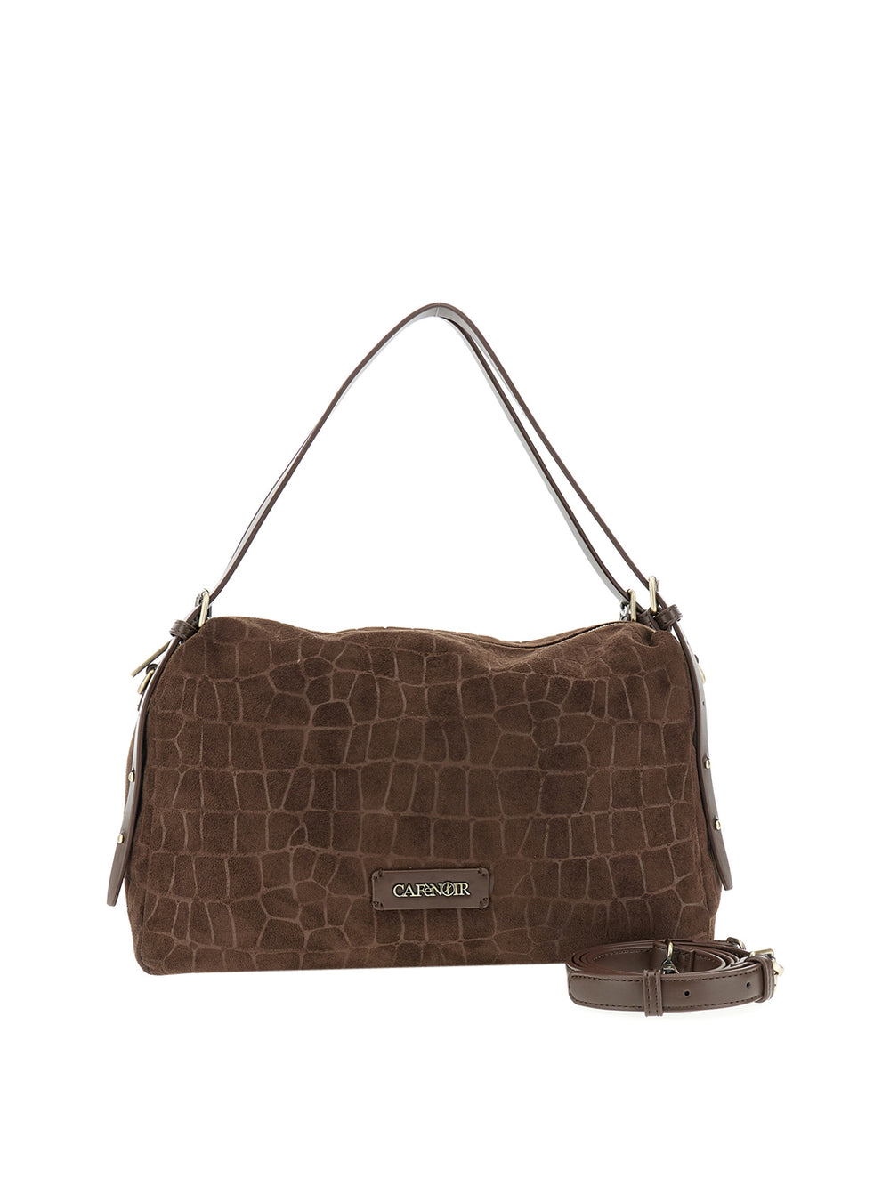 CAFE'NOIR Borsa A Spalla Cafè Noir Morbida Sacca In Materiale Sintetico Effetto Suede - Marrone