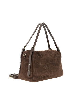 CAFE'NOIR Borsa A Spalla Cafè Noir Morbida Sacca In Materiale Sintetico Effetto Suede - Marrone