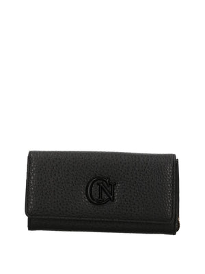 CAFE'NOIR Portafoglio grande con pattina effetto pelle Nero